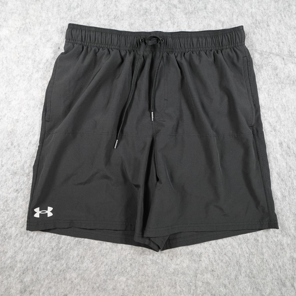 Under Armour Shorts Mens Large Black Volley Swim Trunks Hybrid 6"